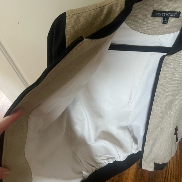 Linen cotton bomber jacket For Cynthia S - Picture 11 of 16